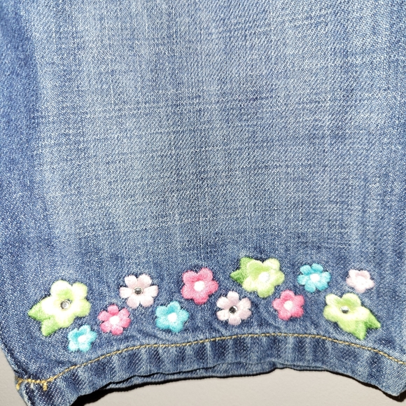 🌸 Vintage Gymboree Flower Garden Outfit Sequined Top & Embroidered Jean Shorts - Picture 9 of 10